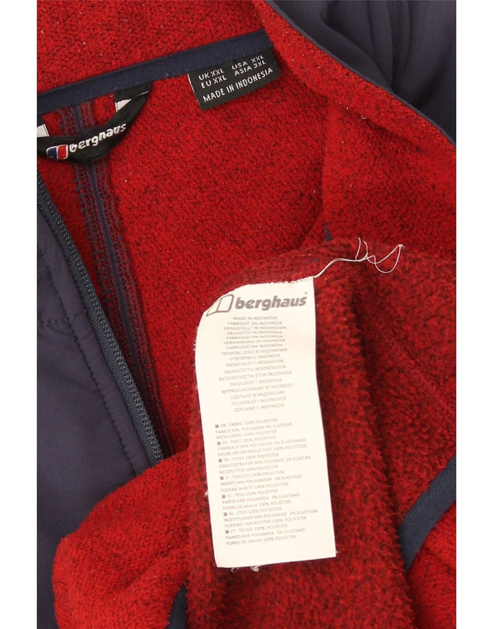 Giacca in pile da uomo Berghaus UK 44 2XL Poliestere color block rosso