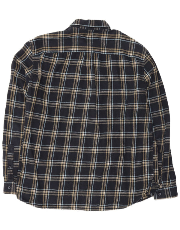 Camicia da uomo in flanella dal taglio classico Jack Wills XL in cotone a quadri blu navy