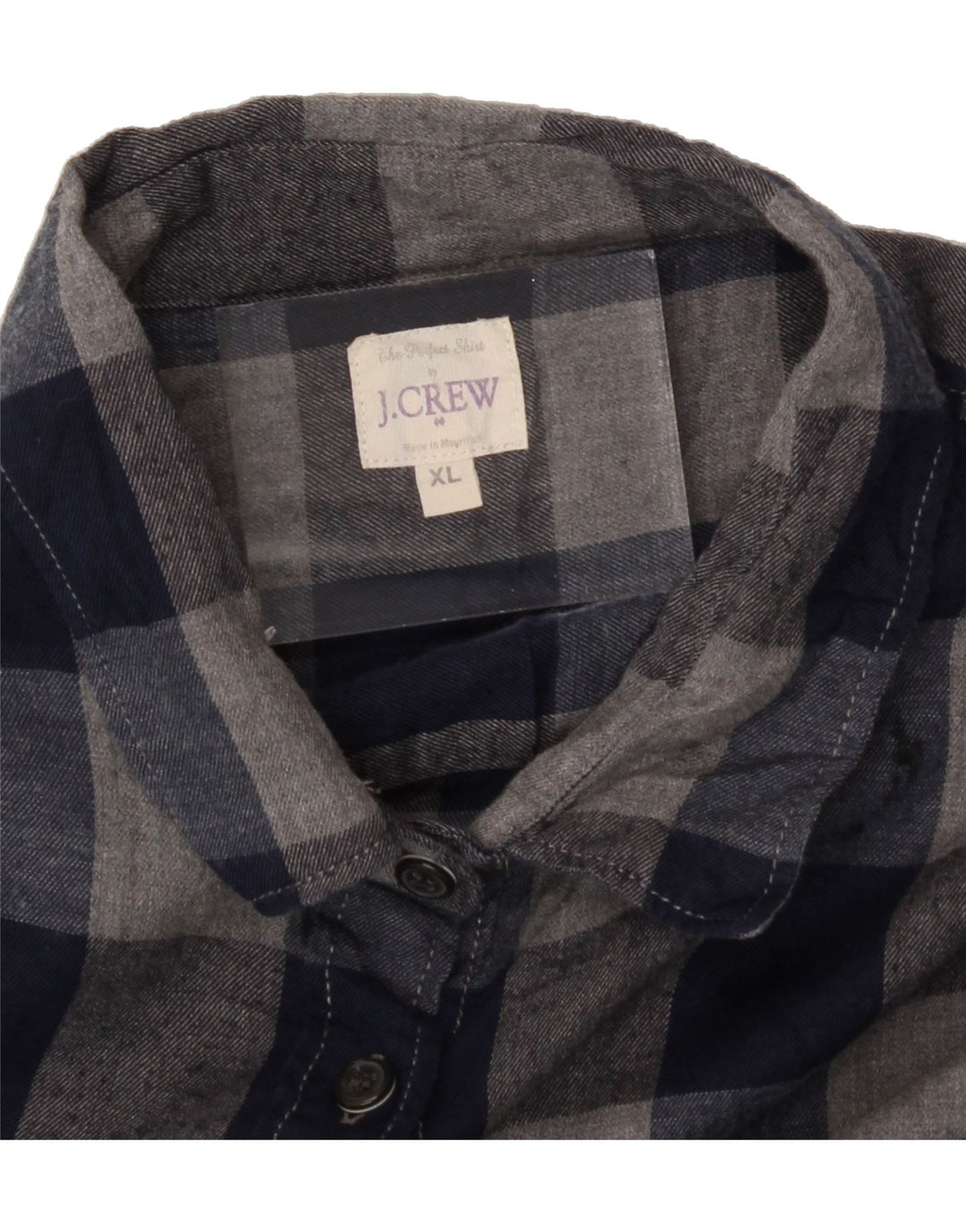 J. CREW Womens Shirt UK 18 XL Navy Blue Check Vintage J. Crew and Second-Hand J. Crew from Messina Hembry 