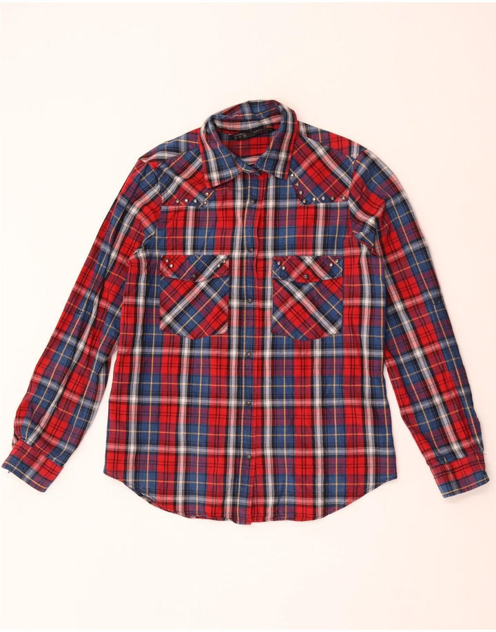 Camicia in flanella da donna Zara UK 14 a quadri rossi medi