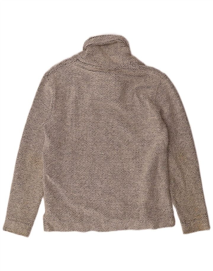 Felpa da uomo con collo a scialle Weird Fish, piccola, in cotone beige