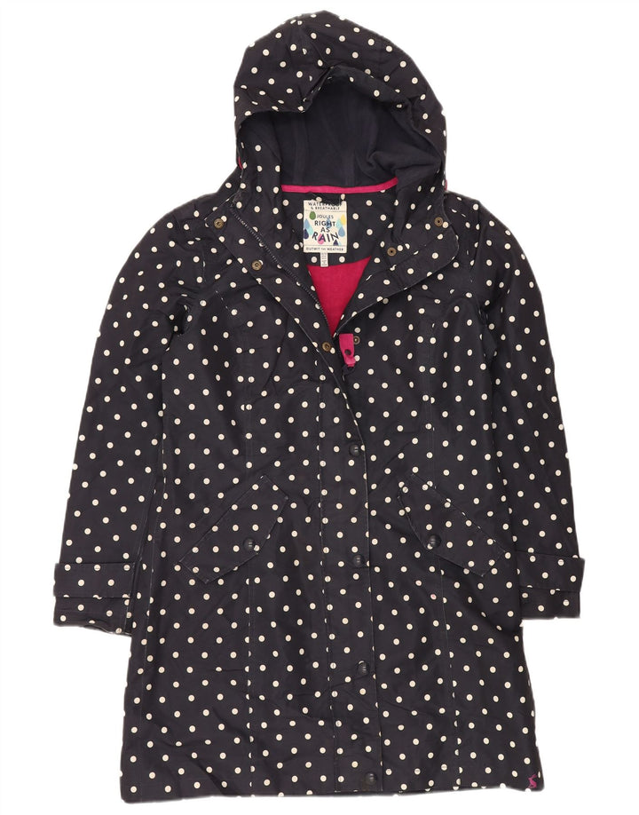 JOULES Cappotto giacca a vento oversize da donna UK 10 Piccolo pois blu navy