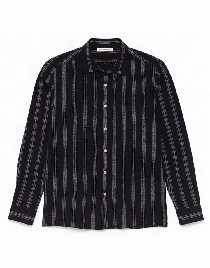 Camicia Zara da uomo in cotone a righe medie blu navy