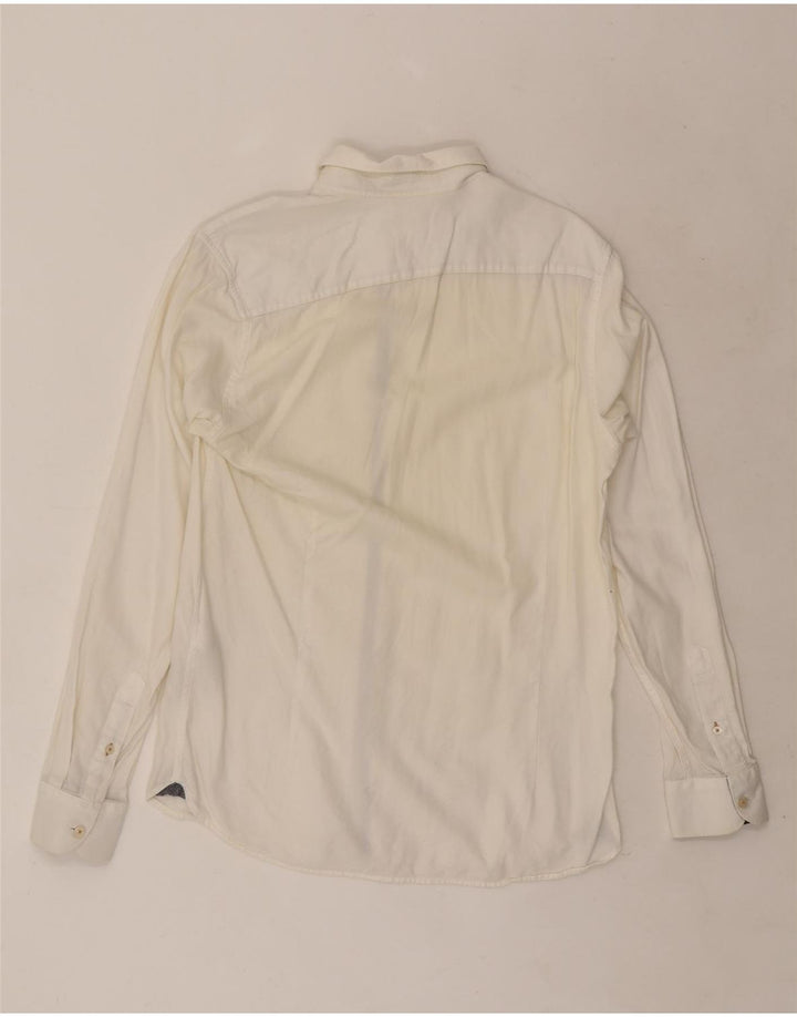 Camicia da uomo Ted Baker taglia 3 cotone bianco medio