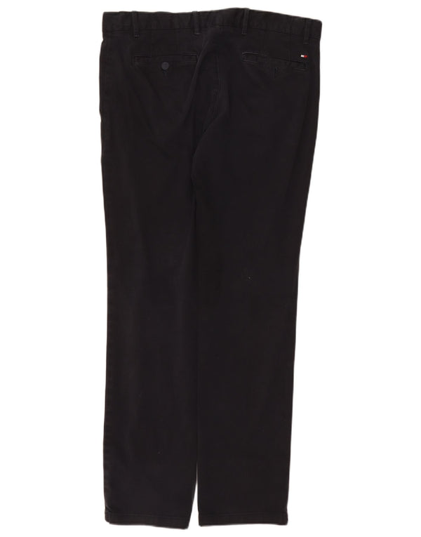 Pantaloni chino dritti da uomo Tommy Hilfiger W36 L32 cotone blu navy