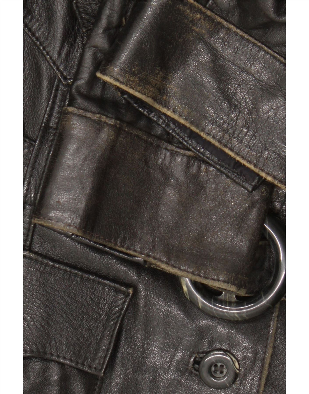 Giacca in pelle vintage da donna UK 14 media nera