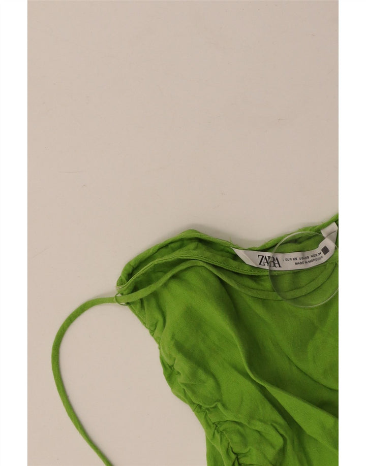 Top ZARA da donna con spalle scoperte UK 4 XS verde