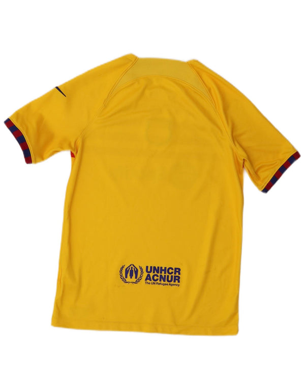 T-shirt grafica da ragazzo Nike Barcelona Top 12-13 anni a righe grandi gialle