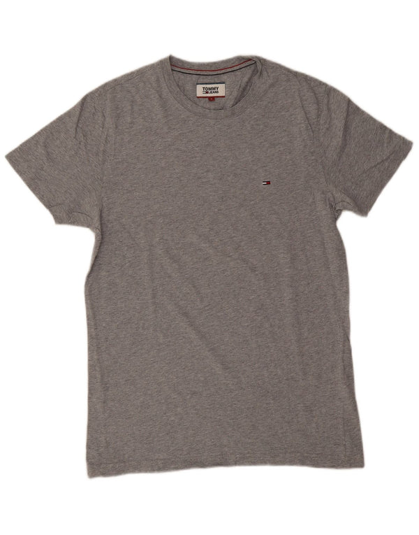 T-shirt da uomo Tommy Hilfiger Top piccola in cotone grigio