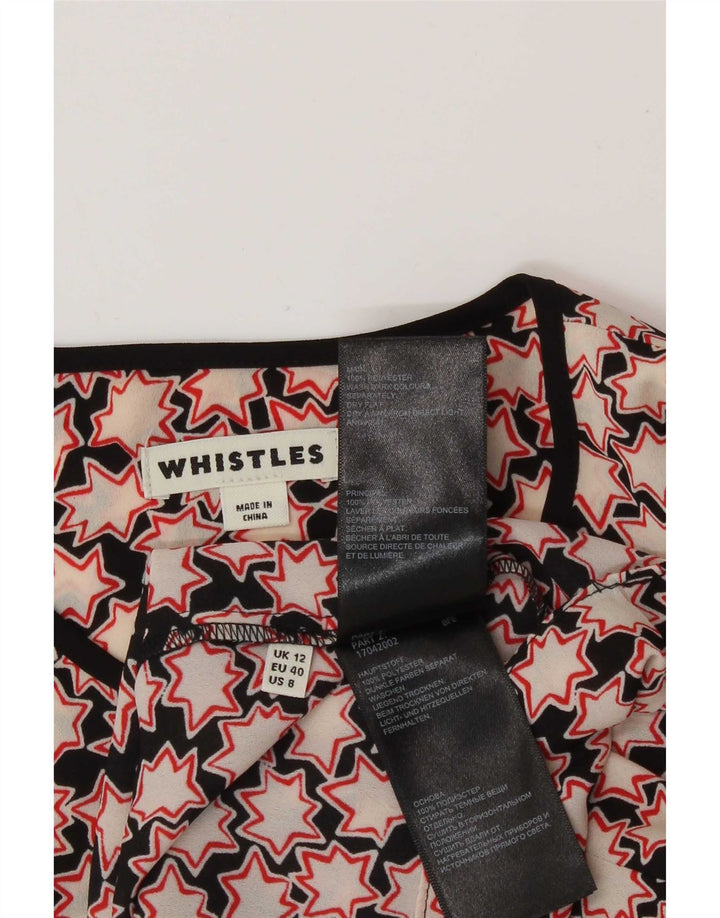 Camicetta da donna con motivo astratto Whistles Top UK 12 poliestere nero medio