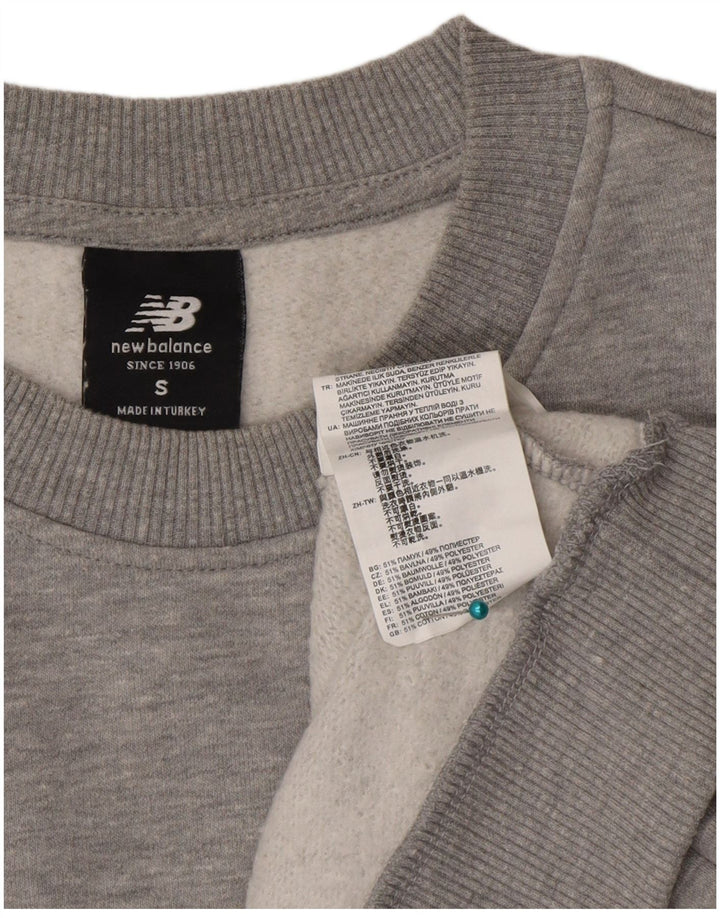 Felpa grafica da uomo New Balance, maglione piccolo, cotone grigio