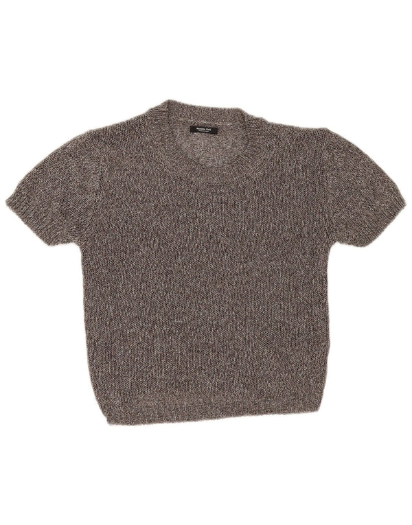 Massimo Dutti Maglione da donna con scollo a barchetta UK 6 XS Grigio chiazzato
