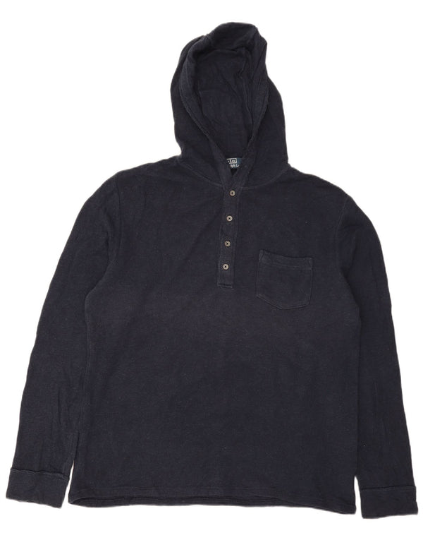 Polo Ralph Lauren Maglia da uomo con cappuccio a maniche lunghe di grandi dimensioni in cotone blu navy