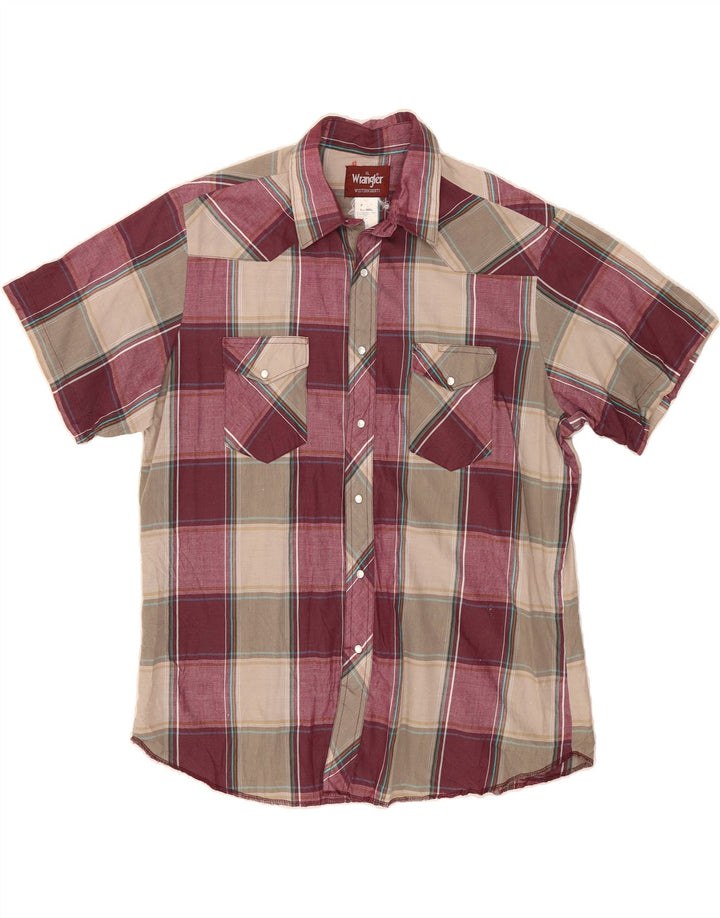 WRANGLER Mens Short Sleeve Shirt XL Pink Check Vintage Wrangler and Second-Hand Wrangler from Messina Hembry 