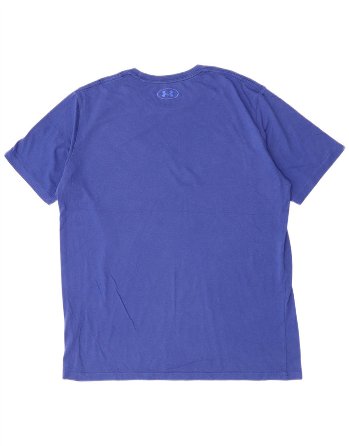 T-shirt grafica da uomo UNDER ARMOUR Top grande in cotone blu