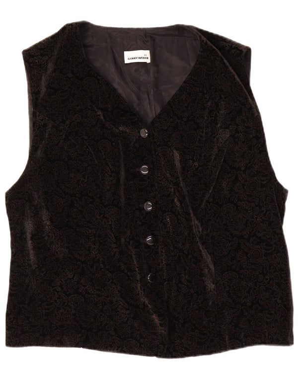 Gilet in velluto da donna Gerry Weber UK 18 XL viscosa floreale nera