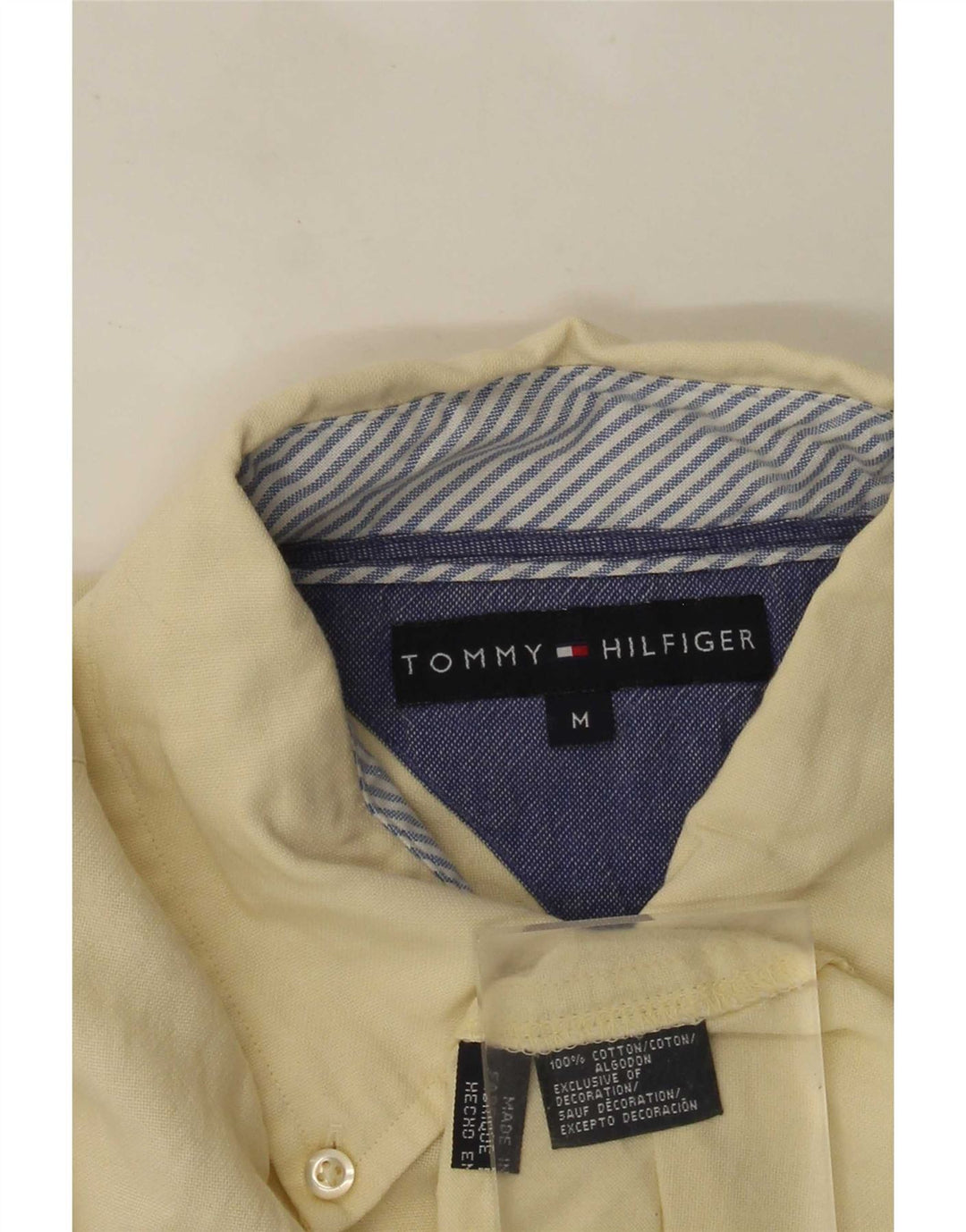 Camicia da uomo Tommy Hilfiger in cotone giallo medio