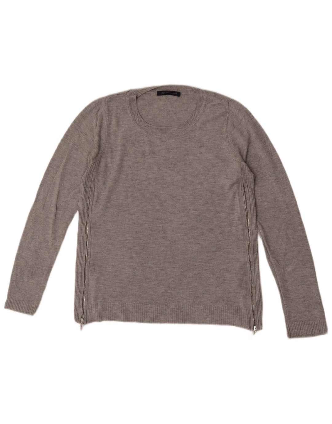 Maglione maglione con scollo a barca da donna Marks & Spencer UK 8 piccolo grigio screziato