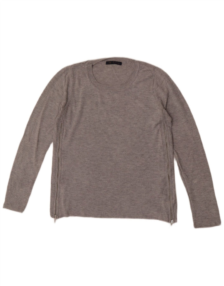 Maglione maglione con scollo a barca da donna Marks & Spencer UK 8 piccolo grigio screziato