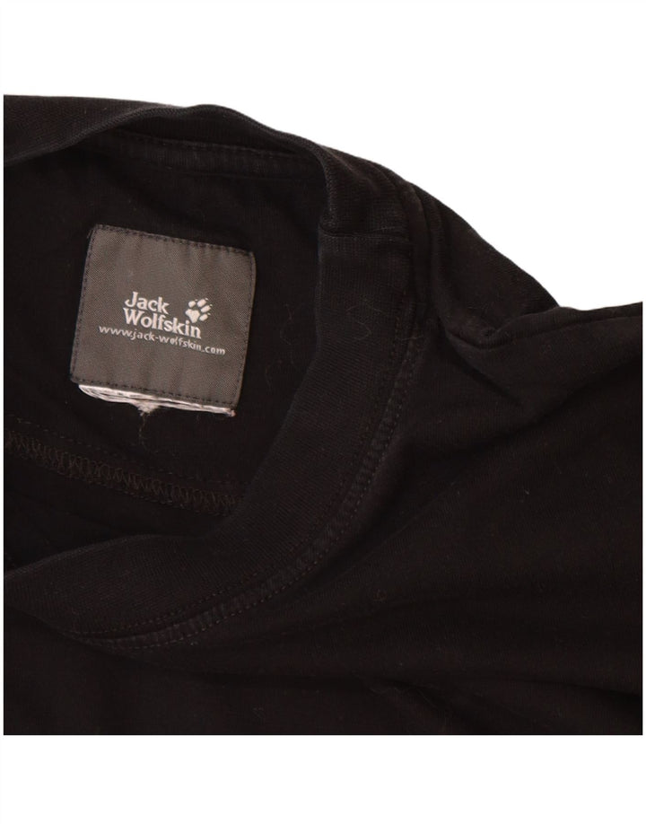 JACK WOLFSKIN T-shirt grafica da uomo Top grande in cotone nero