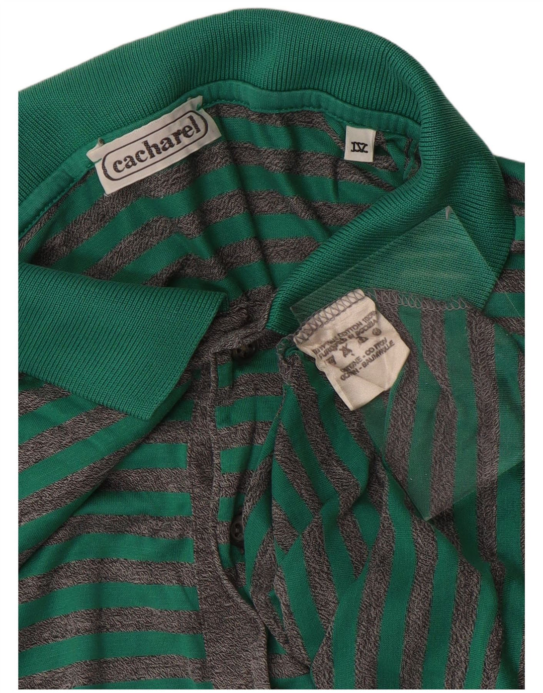 Polo da uomo CACHAREL piccola in cotone a righe verdi