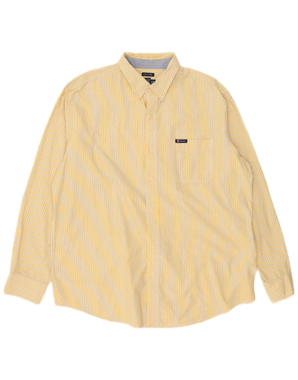 Camicia Chaps da uomo Easy Care XL in cotone gessato giallo
