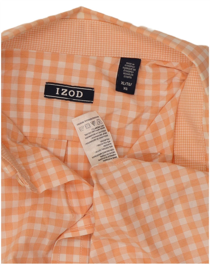 Camicia da uomo Izod XL in cotone a quadretti arancione