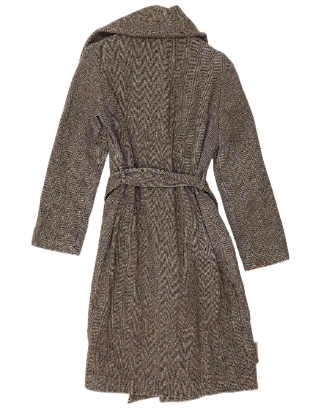 Cappotto da donna Aquascutum UK 8 Small Lana d'agnello a spina di pesce grigia