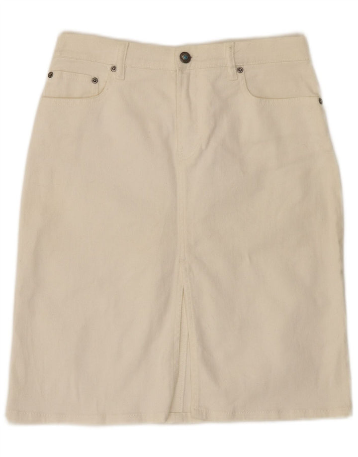 Gonna in denim da donna Marlboro Classics IT 42 media W28 cotone bianco