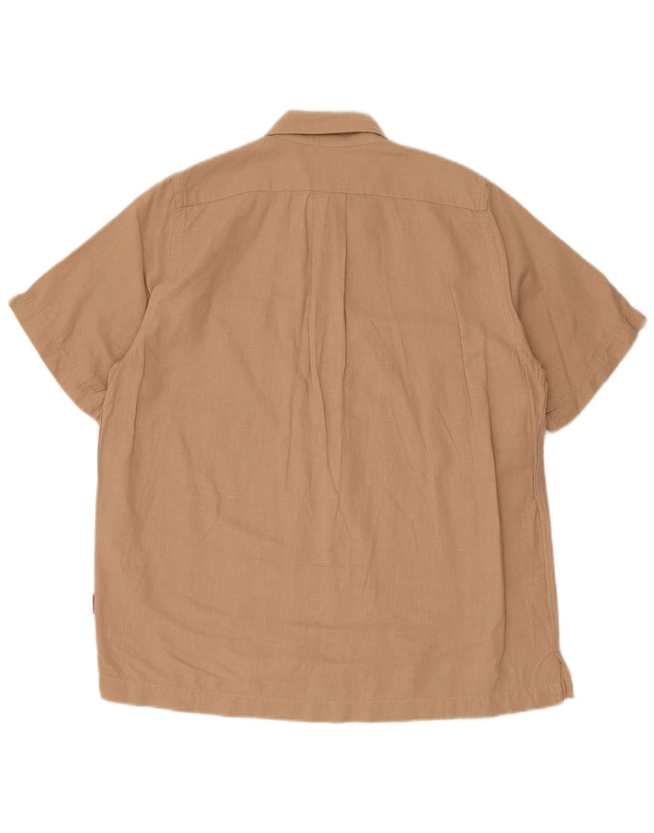 DIADORA Camicia Uomo Manica Corta in Cotone Beige Medio