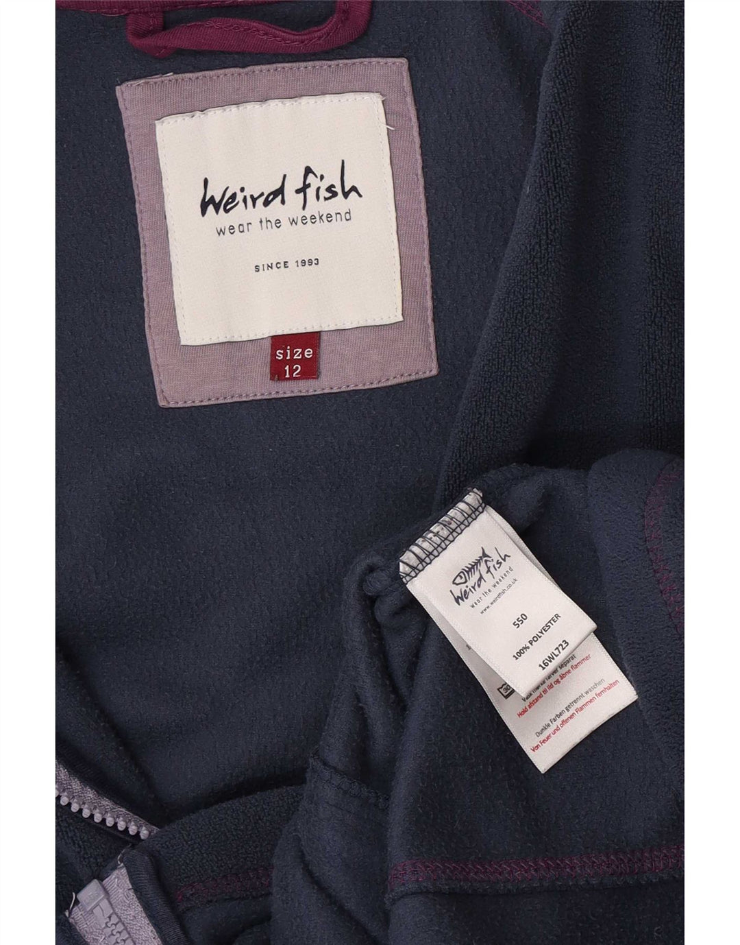 Giacca in pile da donna Weird Fish UK 12 poliestere medio blu navy
