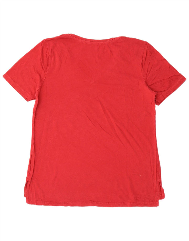 T-shirt da donna EDDIE BAUER UK 16 grande cotone rosso