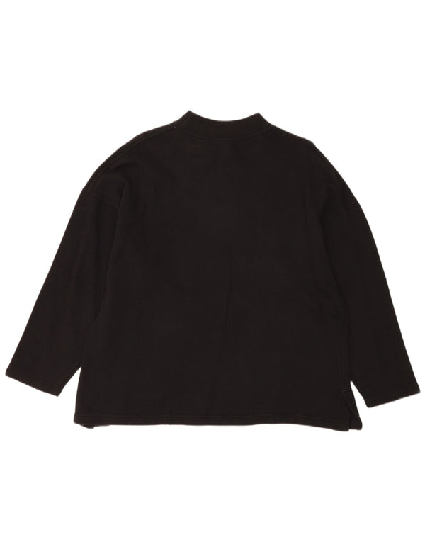 Top grafico oversize da donna vintage a maniche lunghe UK 14 Medio Nero Novità