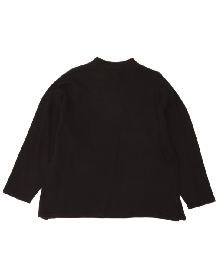 Top grafico oversize da donna vintage a maniche lunghe UK 14 Medio Nero Novità