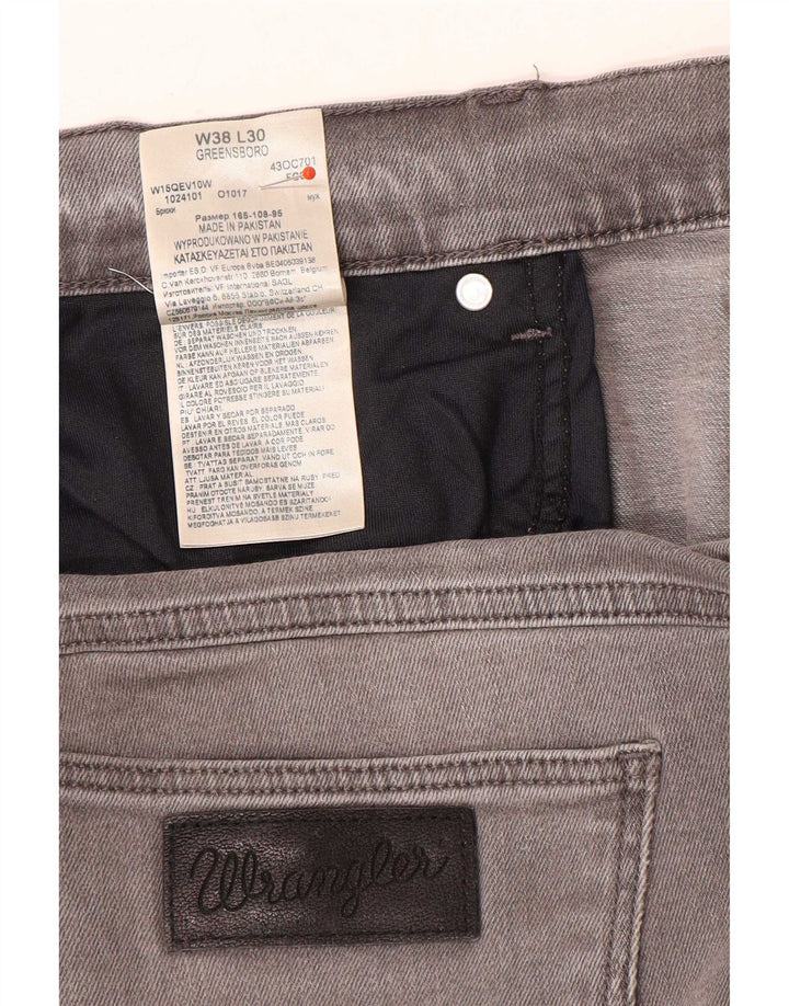 Wrangler Uomo Greensboro Slim Jeans W38 L30 Cotone Grigio