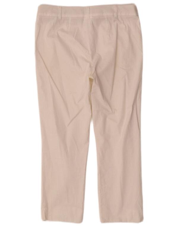 Pantaloni corti dritti da donna Max Mara UK 10 piccoli W30 L23 cotone bianco