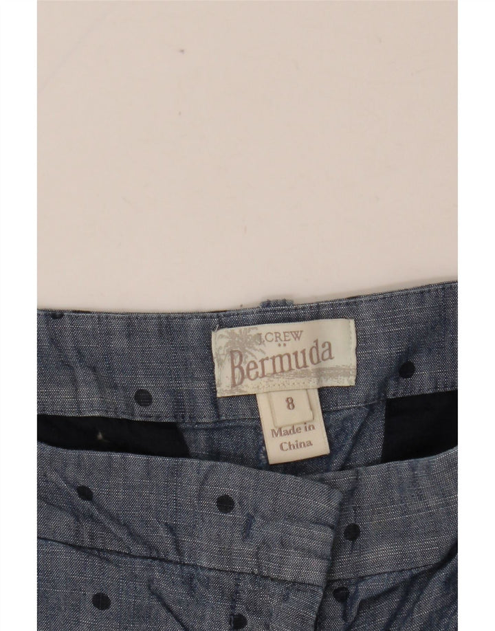 Bermuda da donna J. CREW US 8 Medium W32 Blu navy maculato