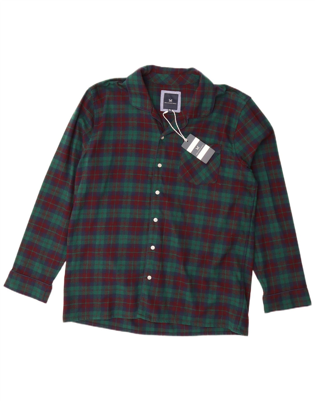 Crew Clothing Camicia da uomo in flanella XL in cotone a quadri multicolore