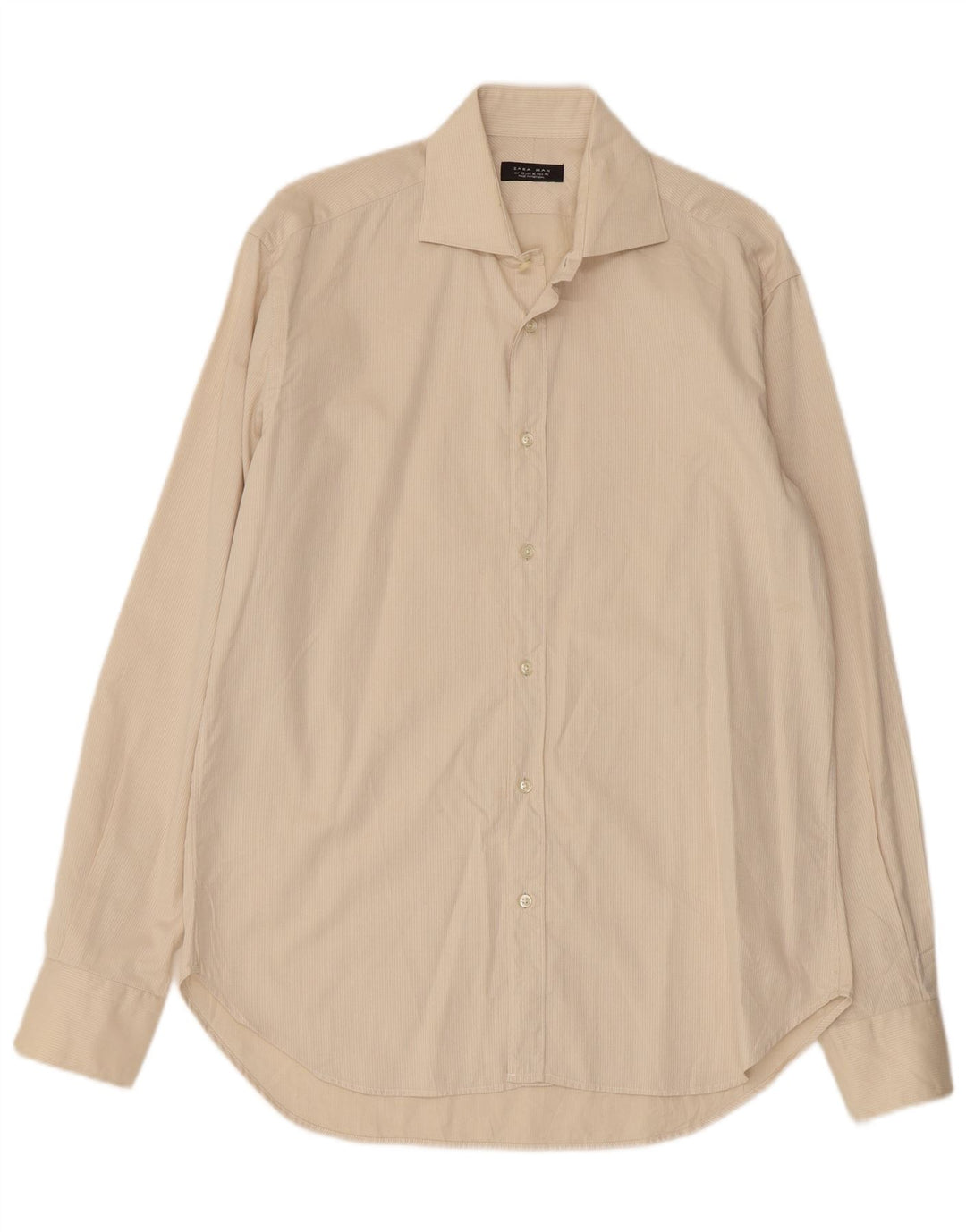 Camicia da uomo ZARA taglia 42 grande cotone gessato beige