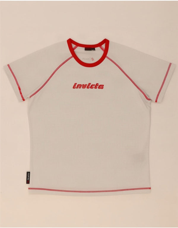 T-shirt grafica Invicta per ragazzi, 11-12 anni, grande, poliestere bianco