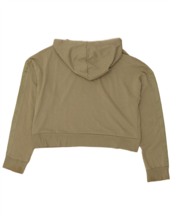 Maglione con cappuccio corto da donna Topshop UK 14 poliestere kaki medio