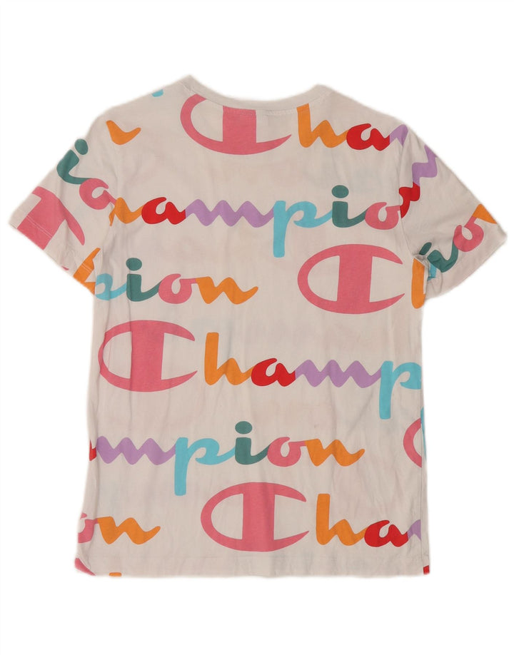 T-shirt grafica da donna CHAMPION Top UK 12 Medium White
