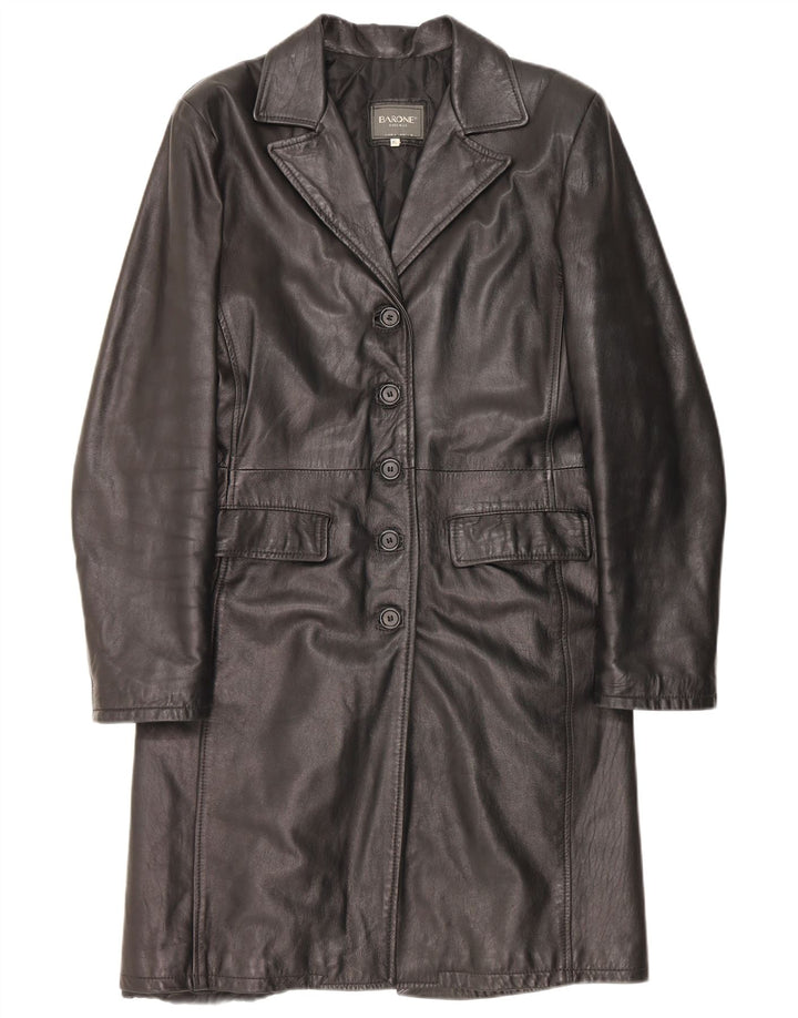 Cappotto in pelle da donna Barone UK 18 XL Pelle nera