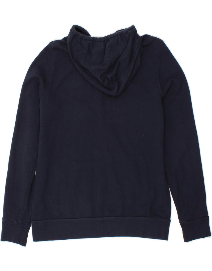 CHAMPION Womens Graphic Hoodie Jumper UK 12 Medium Navy Blue Vintage Champion and Second-Hand Champion from Messina Hembry 