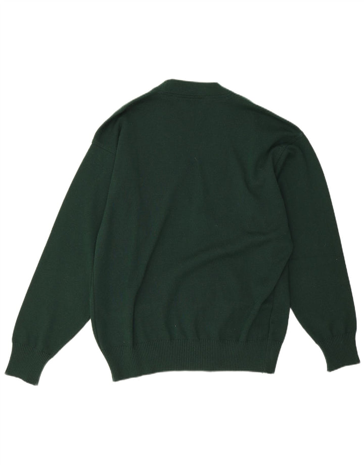 Paul & Shark Maglione cardigan yachting da uomo in lana verde medio