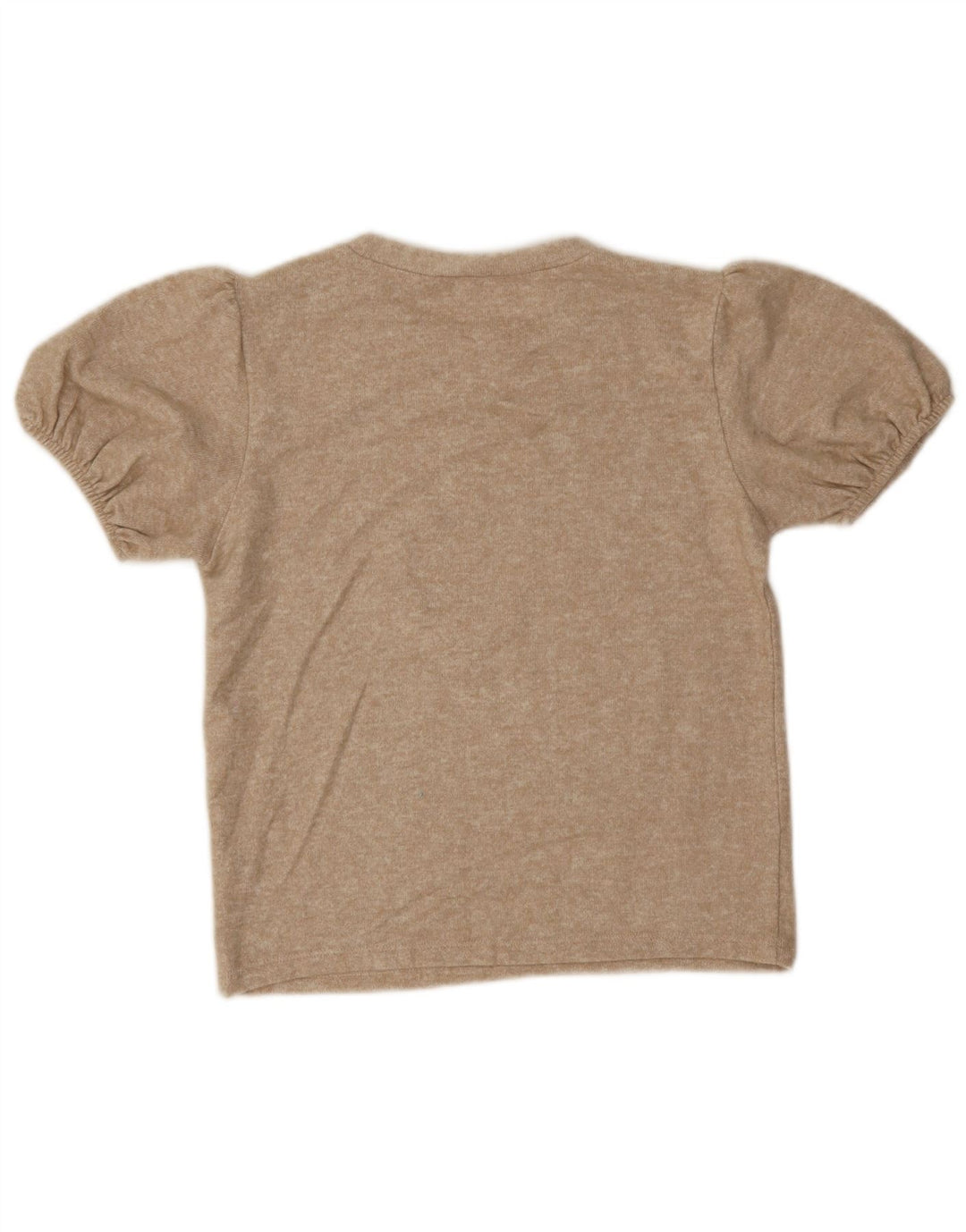 Top Blusa Donna Zara UK 12 Beige Medio