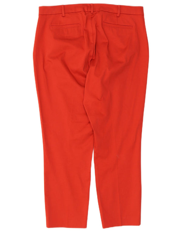 Pantaloni chino affusolati a vita alta da donna Ralph Lauren US 14 XL W36 L26 Rosso