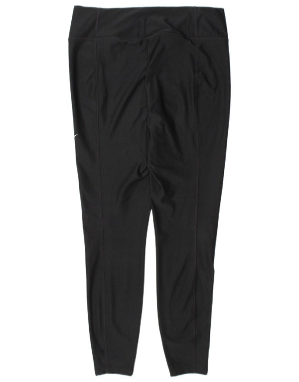 NIKE Womens Dri Fit Leggings UK 14 Large  Black Polyester
