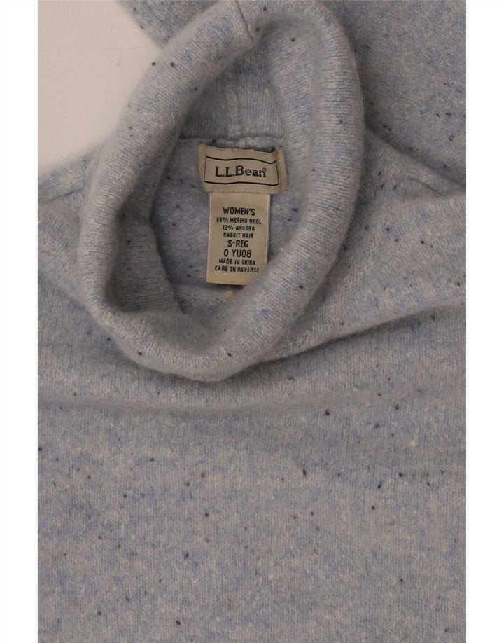 Maglione maglione a collo alto da donna L.L.Bean UK 8 piccolo grigio chiazzato