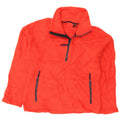 J. CREW Maglione in pile da donna con collo e zip UK 14 Poliestere arancione medio